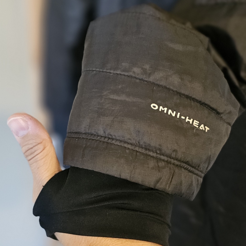 Columbia Omni Heat 2X Long Black Jacket Lightweight But Warm - Picture 2 of 7